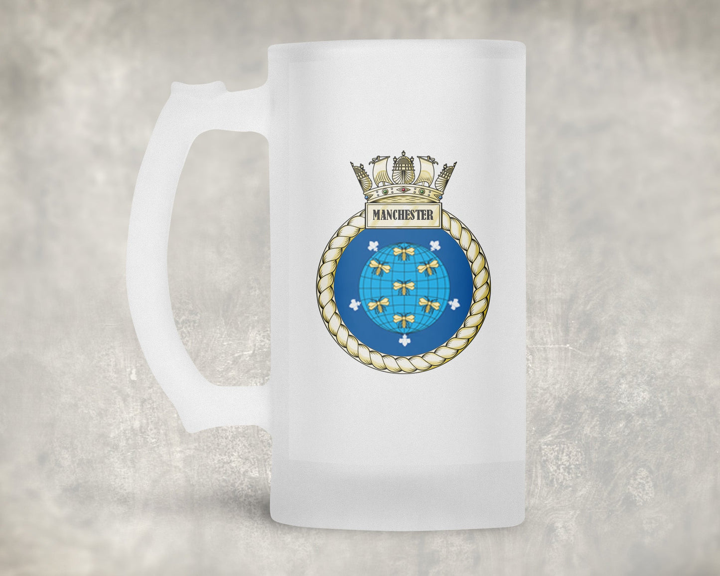 HMS Manchester - Frosted Stein/Tankard/Beer Mug - Frosted Stein/Tankard/Beer Mug