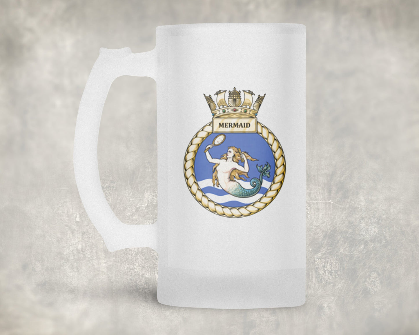 HMS Mermaid - Frosted Stein/Tankard/Beer Mug - Frosted Stein/Tankard/Beer Mug