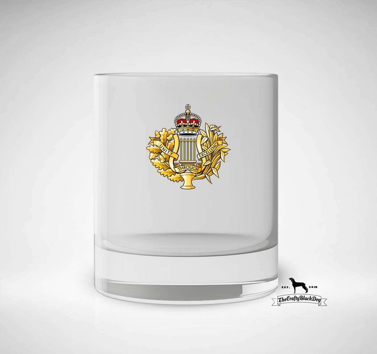 Royal Corps of Army Music - Whiskey/Spirit Glass KC