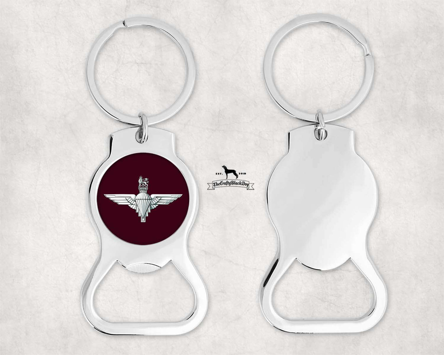Parachute Regiment - Bottle Opener Keyring (New King's Crown)