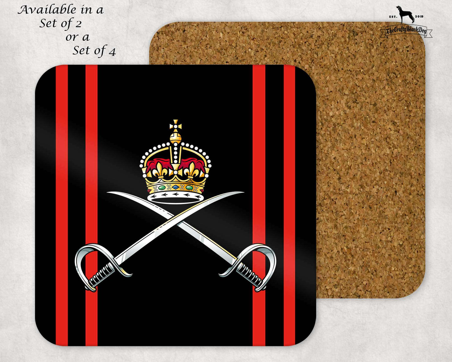 Royal Army Physical Training Corps - COASTER SET (New King's Crown)