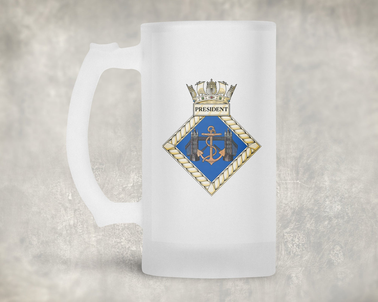 HMS President - Frosted Stein/Tankard/Beer Mug - Frosted Stein/Tankard/Beer Mug