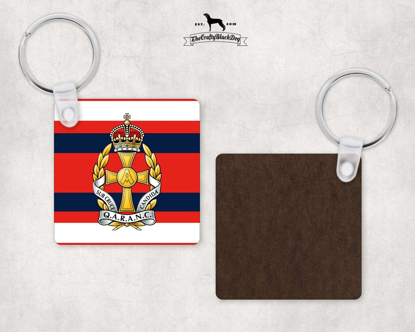 Queen Alexandra's Royal Army Nursing Corps - Square Key Ring (King's New Crown)