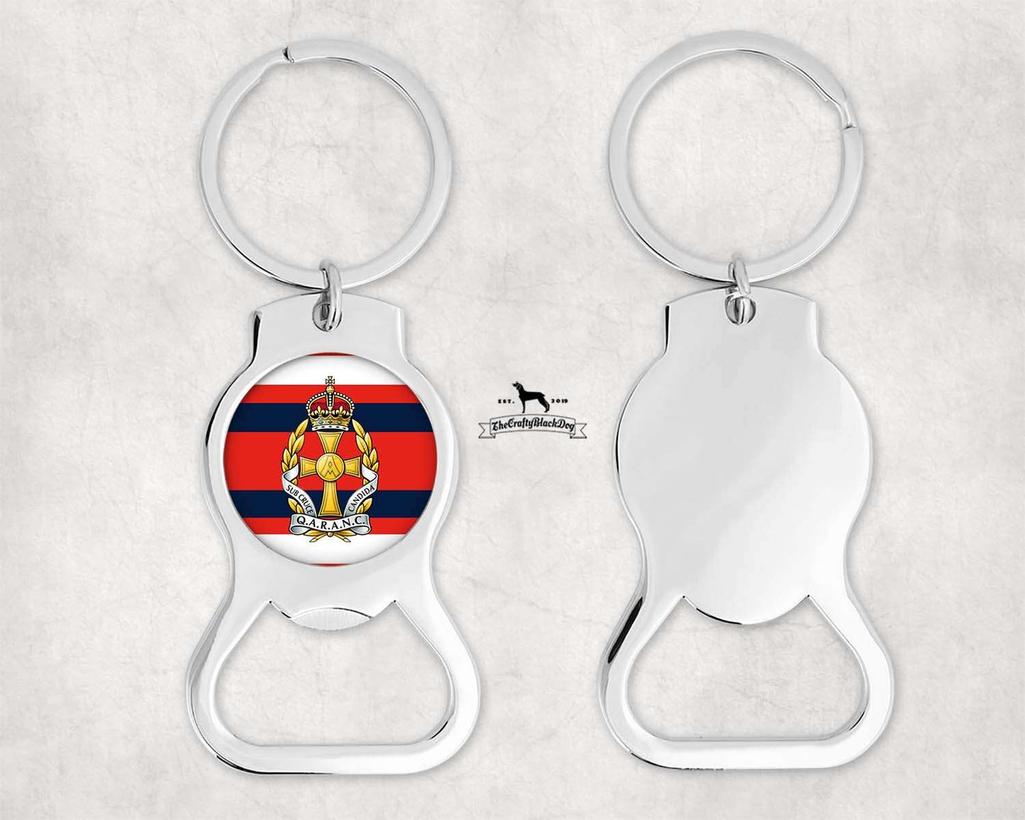 Queen Alexandra's Royal Army Nursing Corps - Bottle Opener Keyring (New King's Crown)