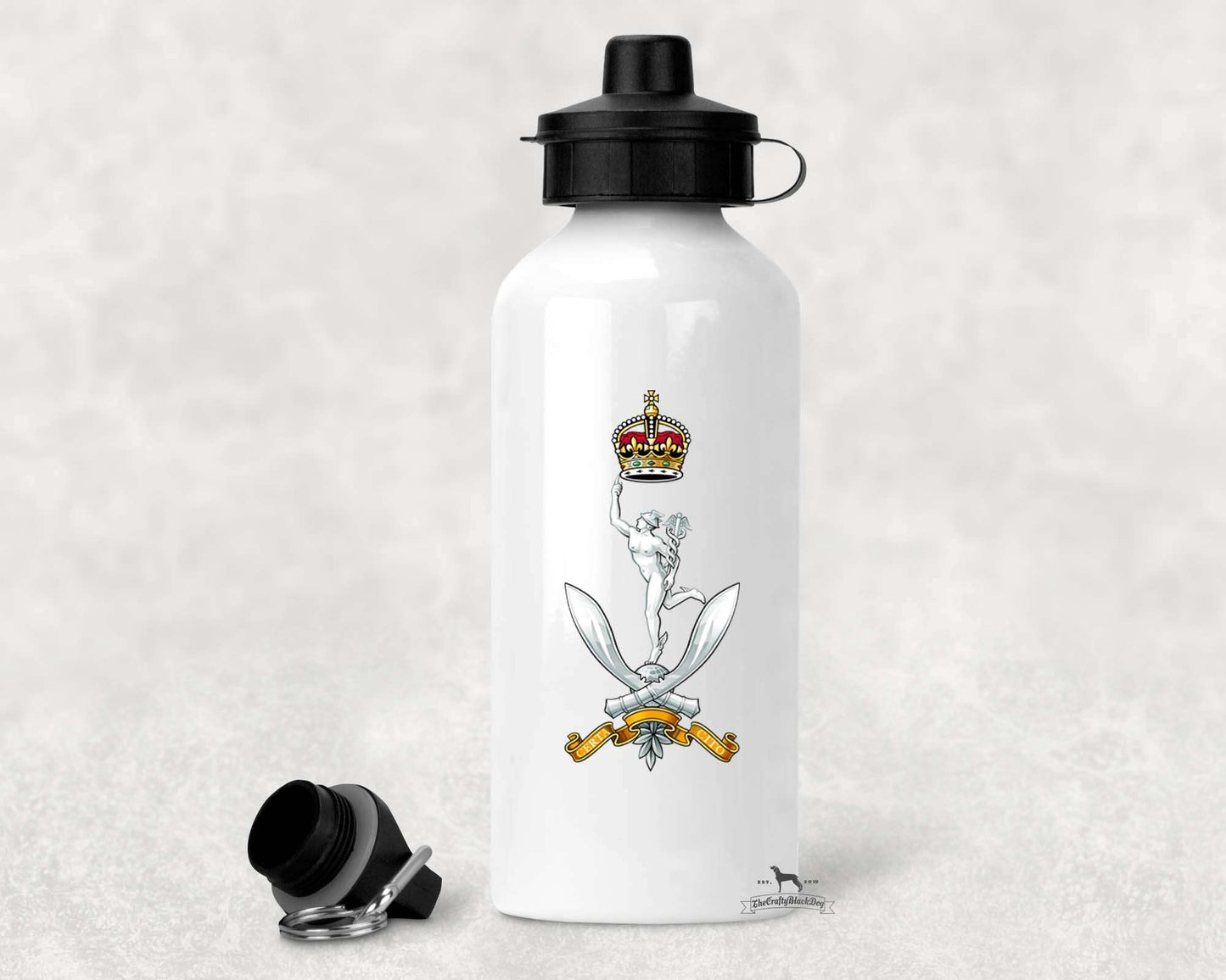 Queen's Gurkha Signals - ALUMINIUM WATER BOTTLE (New King's Crown)