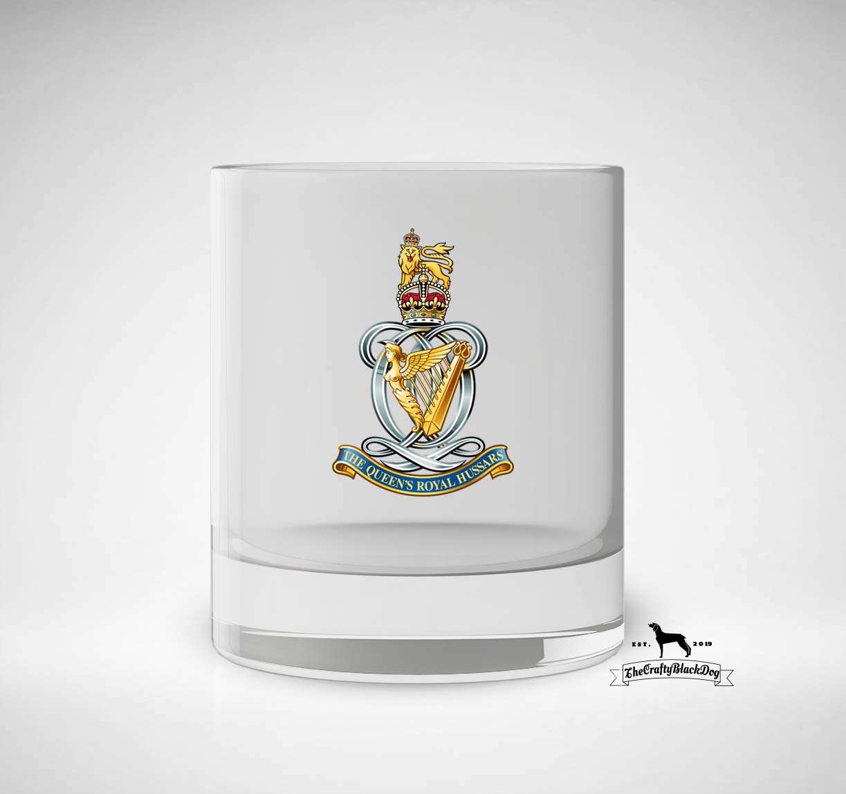 Queen's Royal Hussars - Whiskey/Spirit Glass KC
