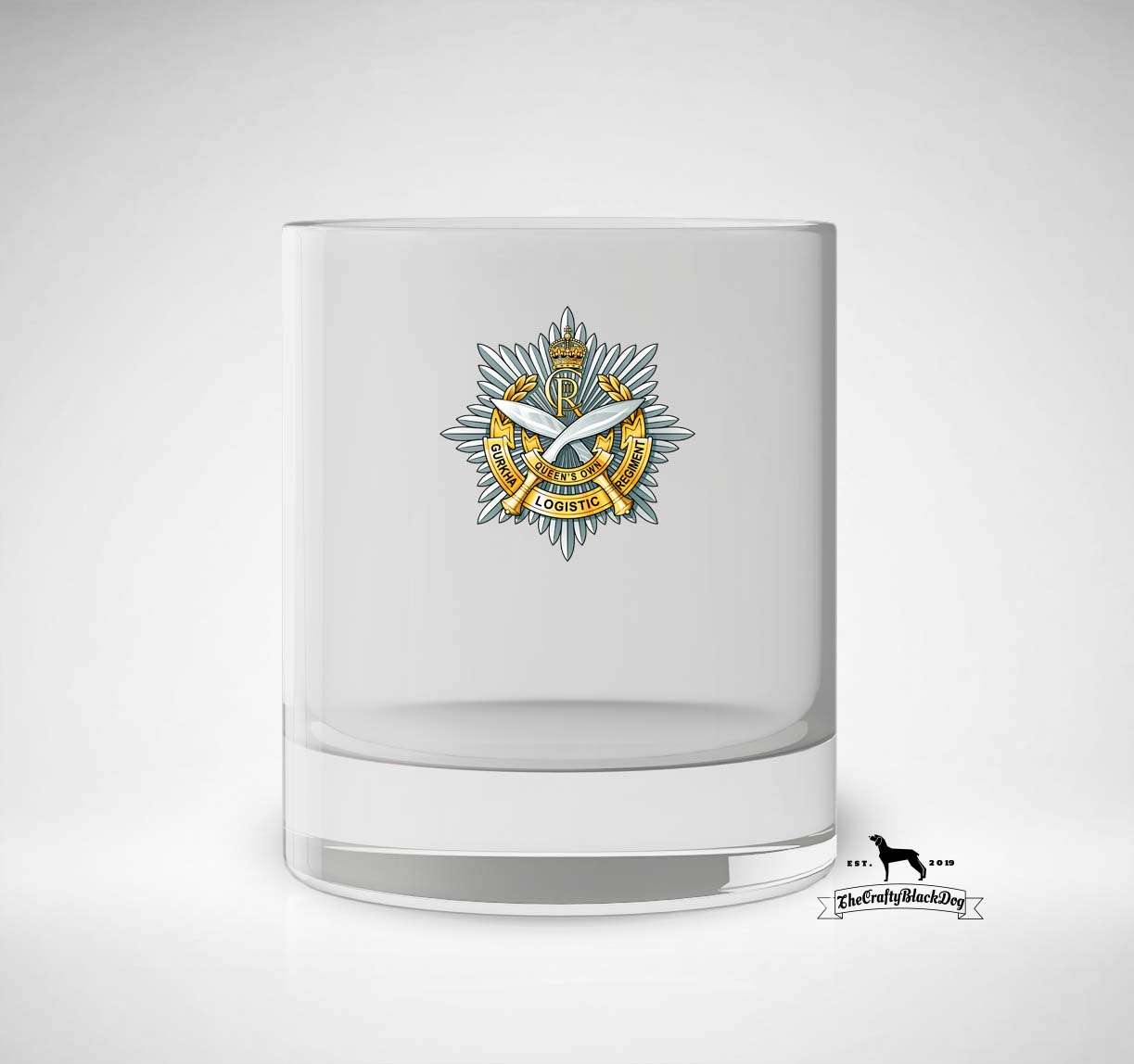 Queen's Own Gurkha Logistic Regiment RLC - Whiskey/Spirit Glass KC