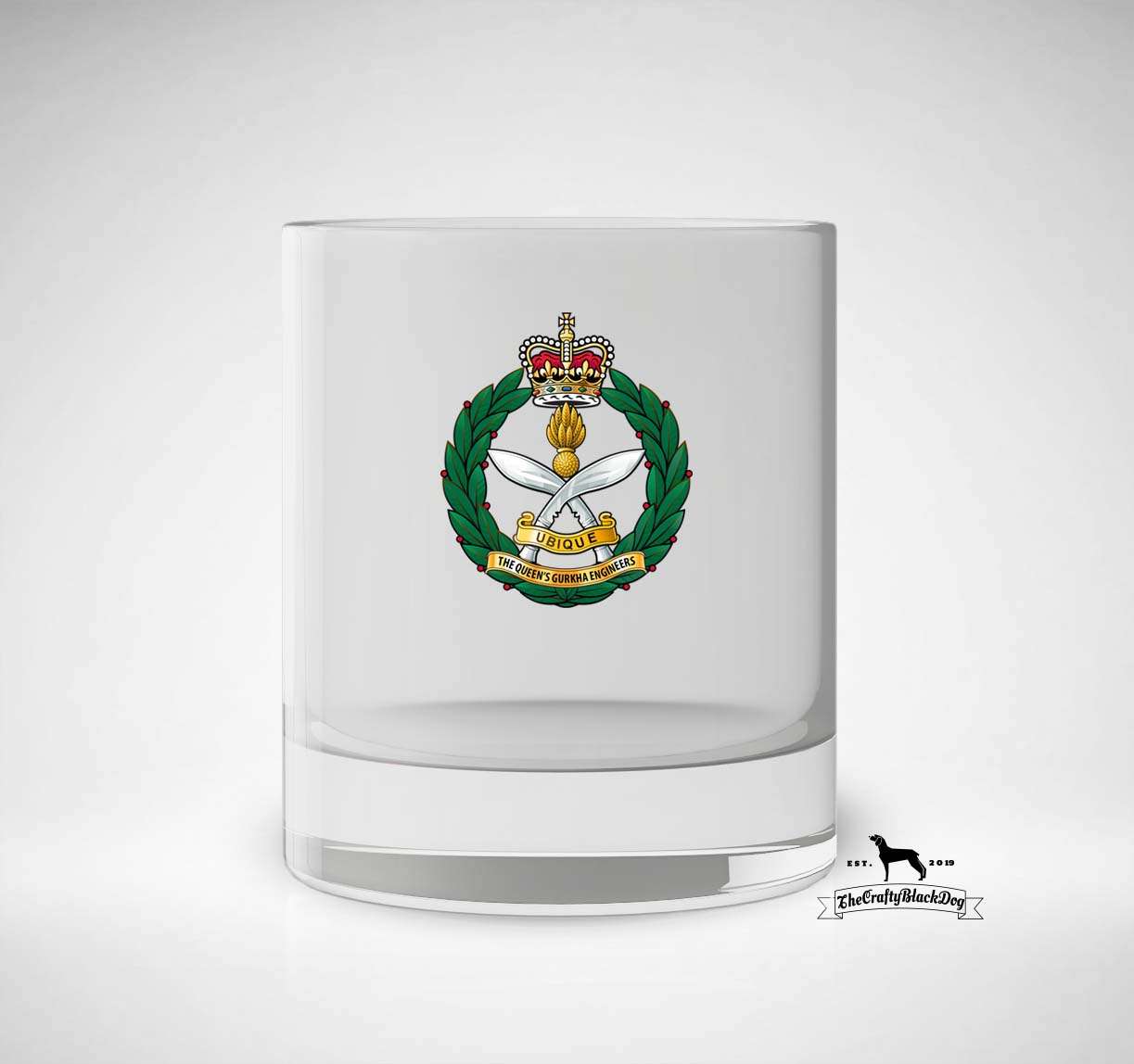 Queen's Gurkha Engineers - Whiskey/Spirit Glass KC