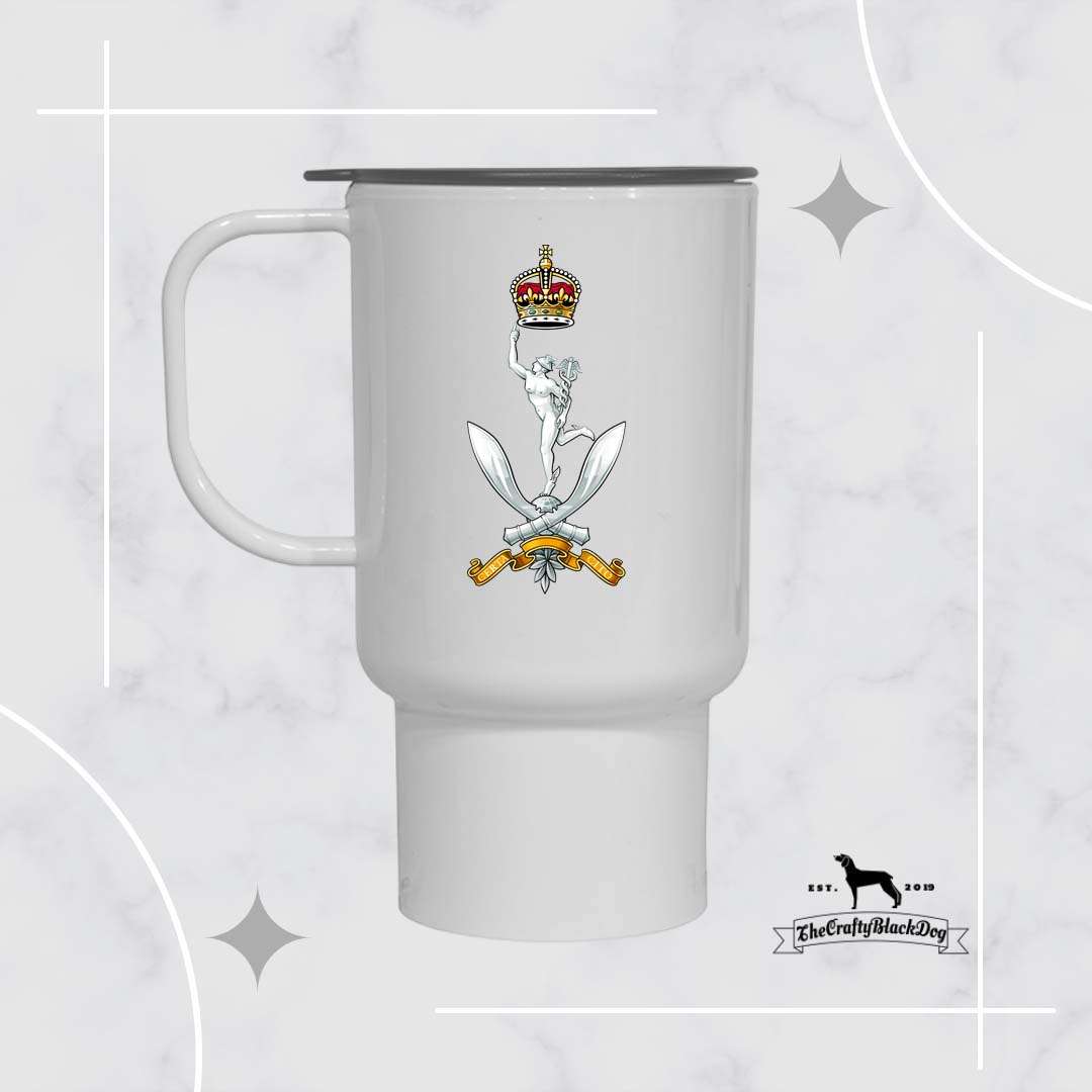 Queen's Gurkha Signals - TRAVEL MUG (New King's Crown)