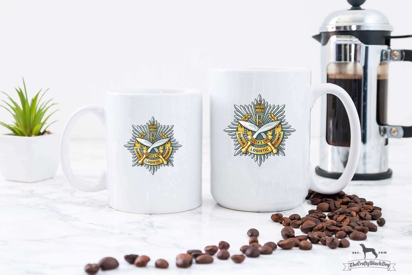 Queen's Own Gurkha Logistic Regiment RLC - 11oz/15oz Mug (New King's Crown)