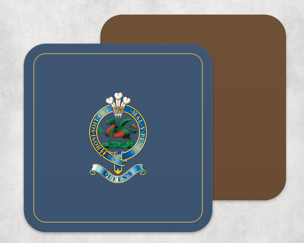 Queens Regiment - Placemat — Navy_Gold_Hardback_Coaster