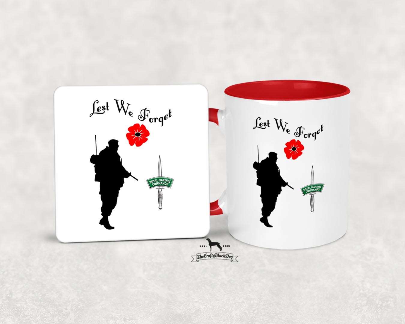 Lest We Forget - Royal Marines - MUG and COASTER SET