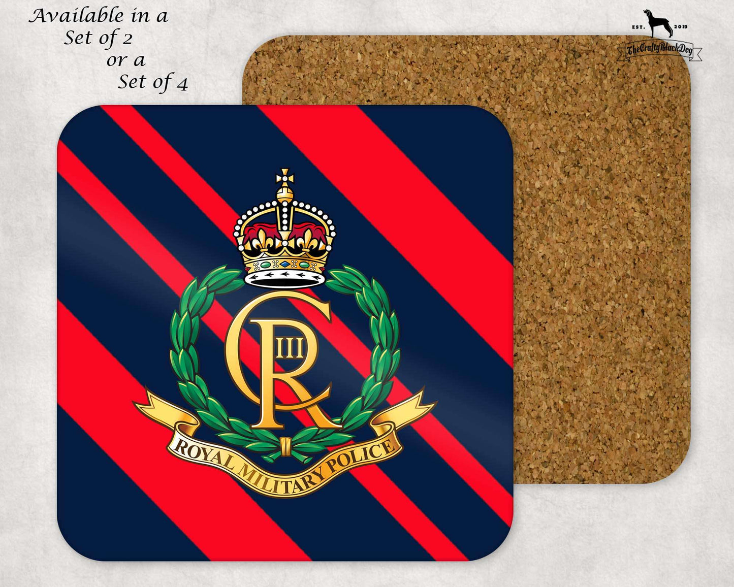 Royal Military Police - COASTER SET (New King's Crown)
