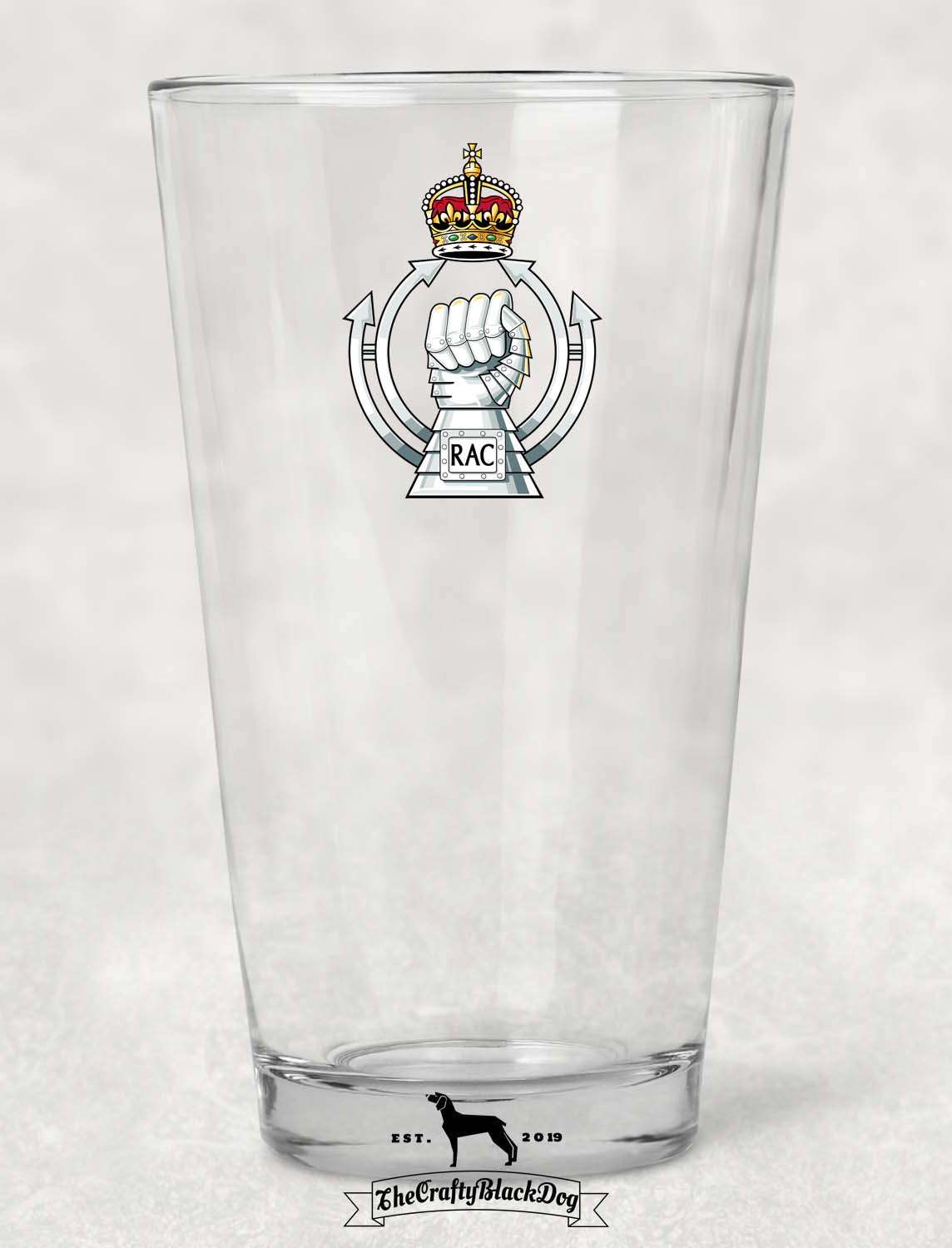 Royal Armoured Corps - Pint Glass (New King's Crown)