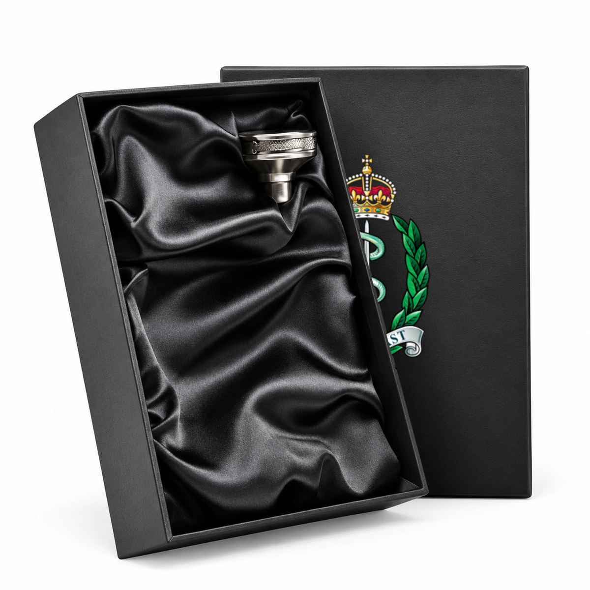 Royal Army Medical Service - Hip Flask | The Crafty Black Dog — Hip_Flask_Rear_Lid_SHOPIFY_Smart_Object