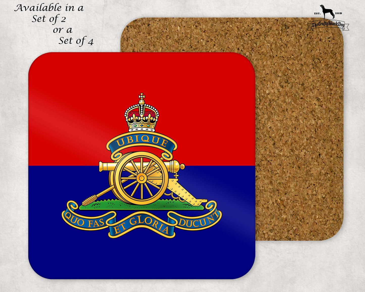 Royal Artillery - COASTER SET (New King's Crown)