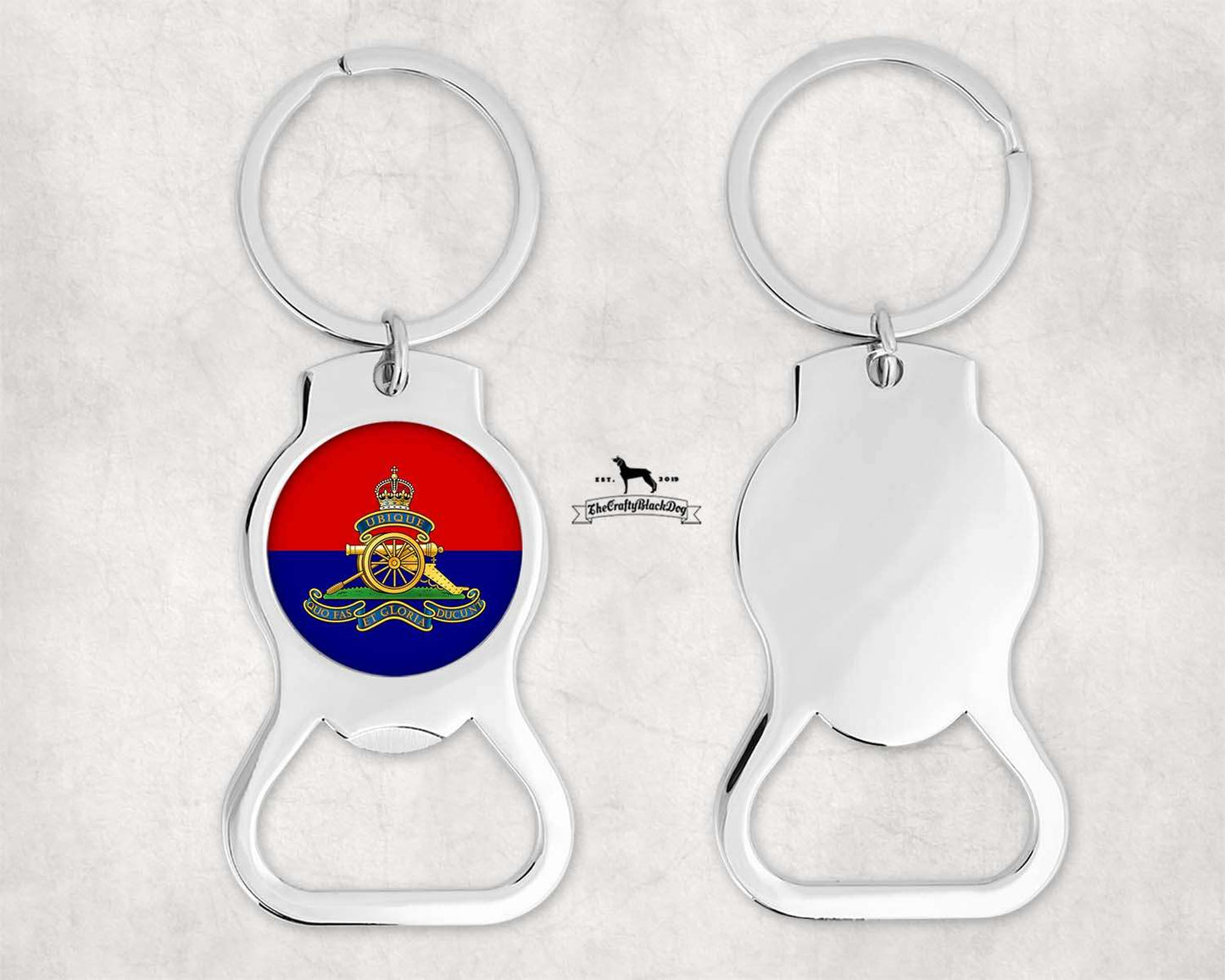 Royal Artillery - Bottle Opener Keyring (New King's Crown)