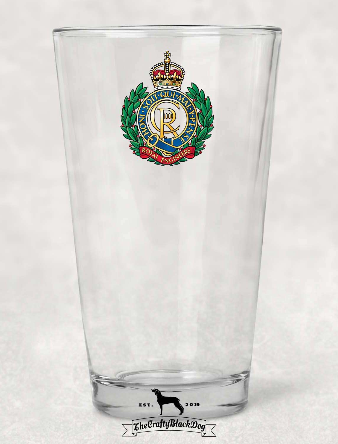 Royal Engineers - Pint Glass (New King's Crown)