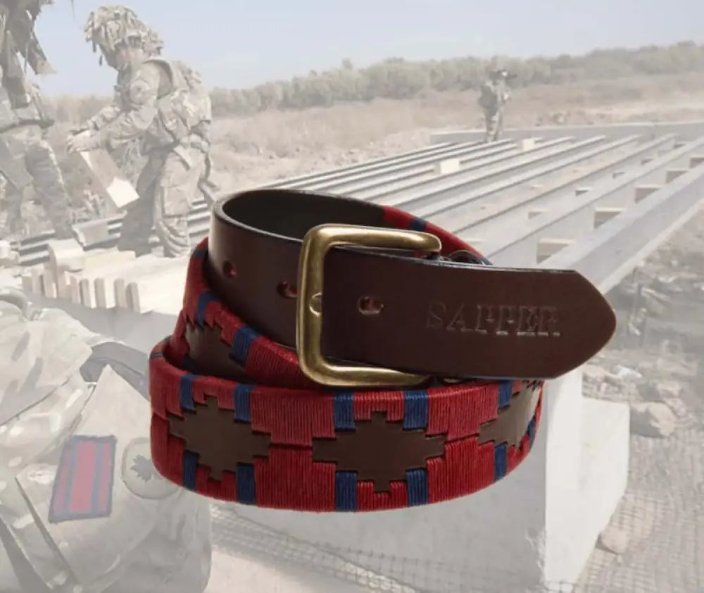 Royal Engineers Sappers Leather Polo Belt