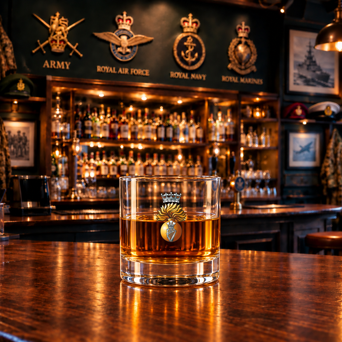 Royal Irish Fusiliers - Whiskey/Spirit Glass | The Crafty Black Dog