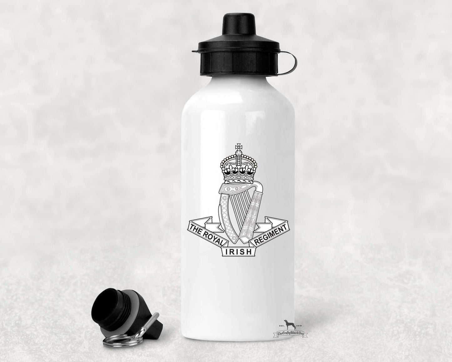 Royal Irish Regiment Crest - ALUMINIUM WATER BOTTLE (New King's Crown)