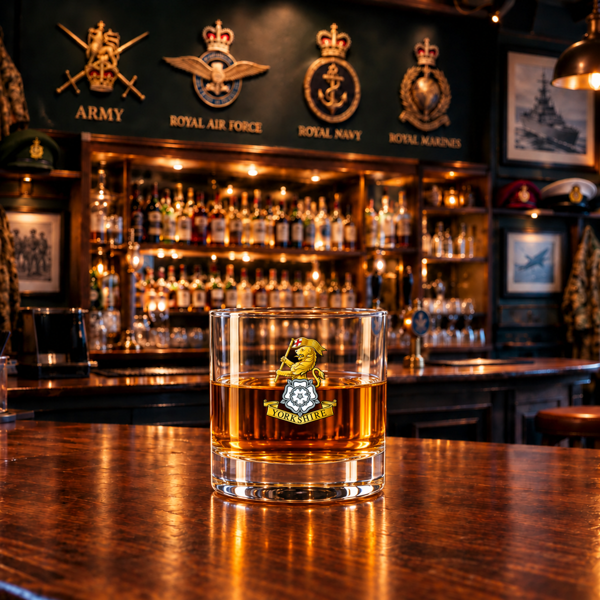 Royal Yorkshire Regiment - Whiskey/Spirit Glass | The Crafty Black Dog
