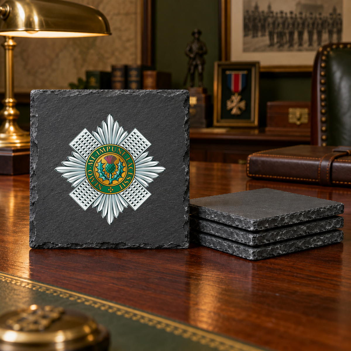 Scots Guards - Slate Coaster Set | The Crafty Black Dog