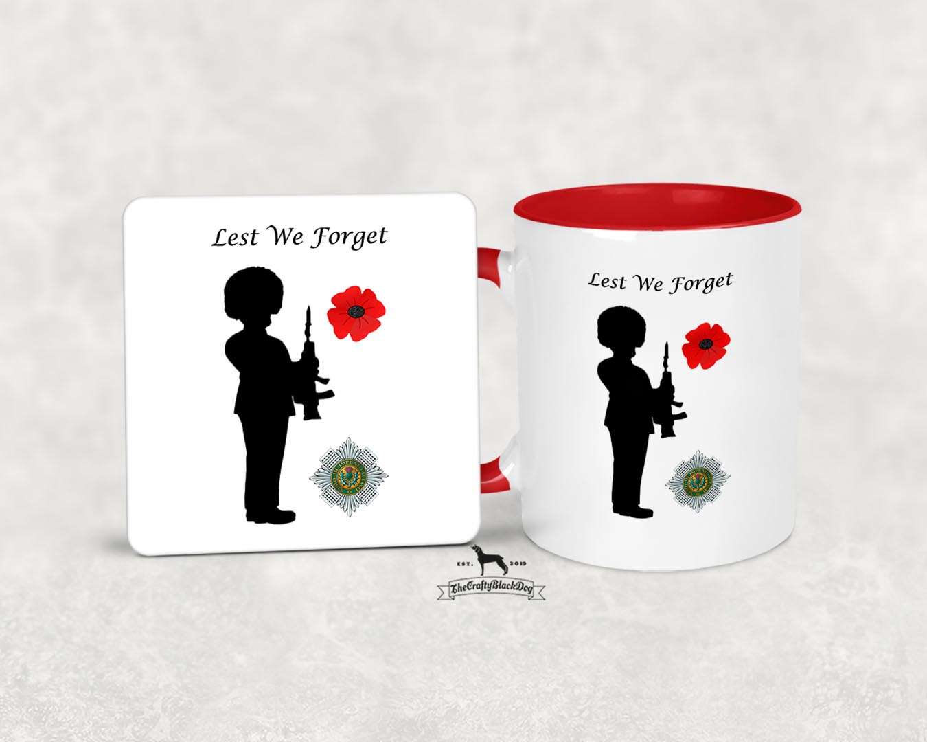 Lest We Forget - Scots Guards - MUG and COASTER SET