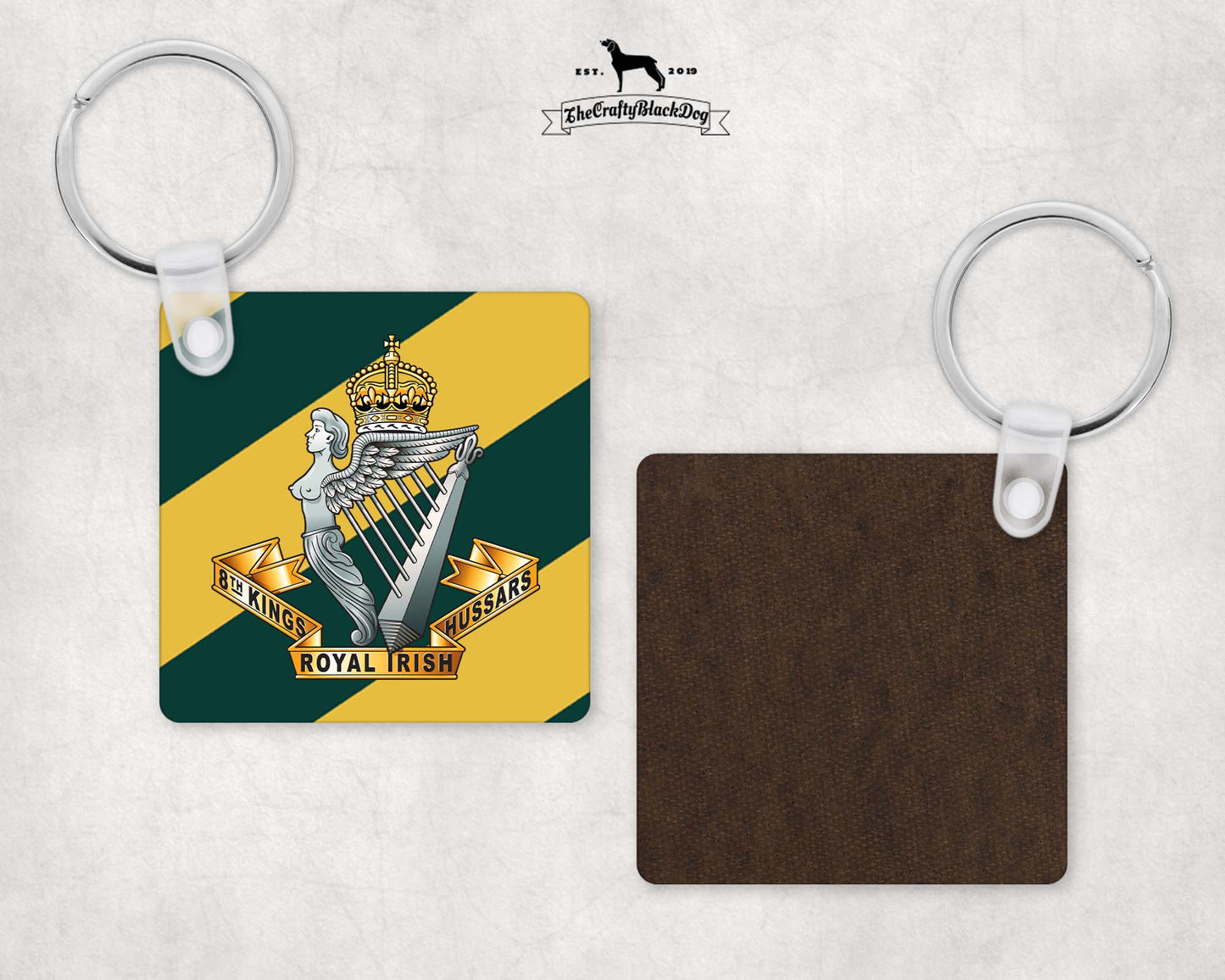 8th Kings Royal Irish Hussars - Square Key Ring