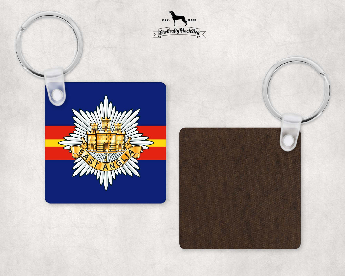East Anglia Regiment - Square Key Ring