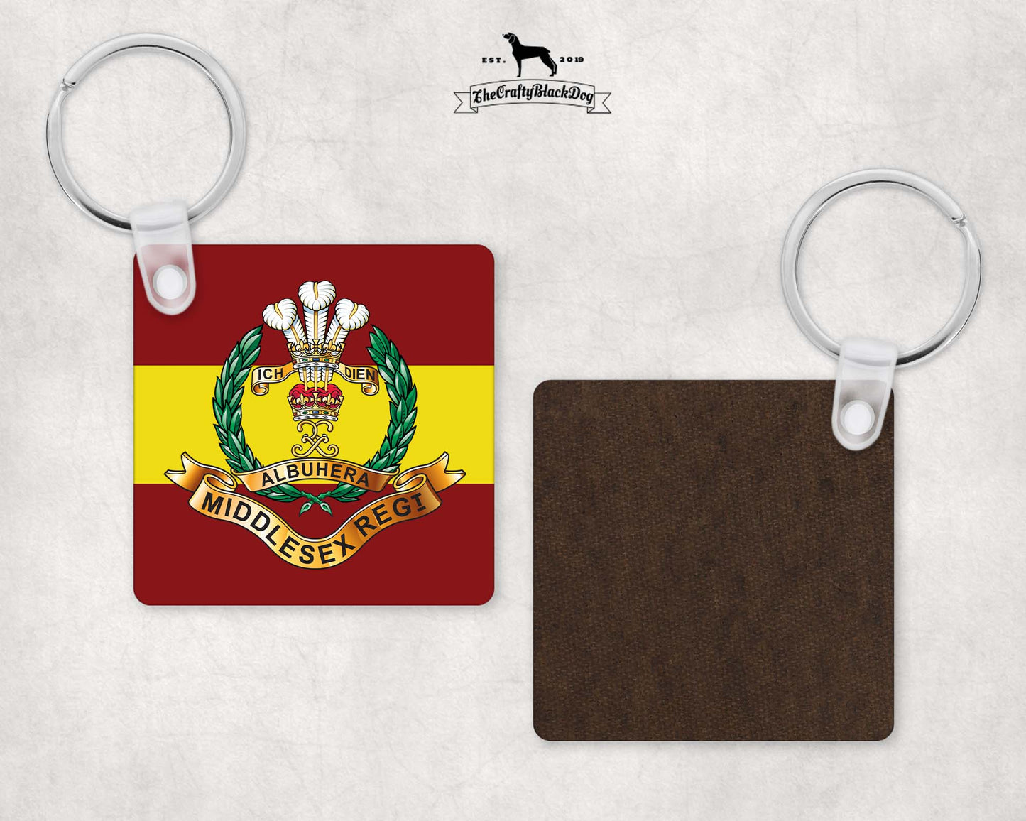 Middlesex Regiment - Square Key Ring
