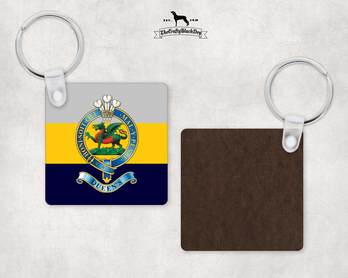 Queen's Regiment - Square Key Ring