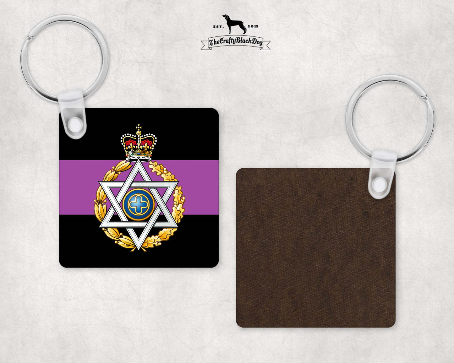 Royal Army Chaplains' Department Jewish - Square Key Ring