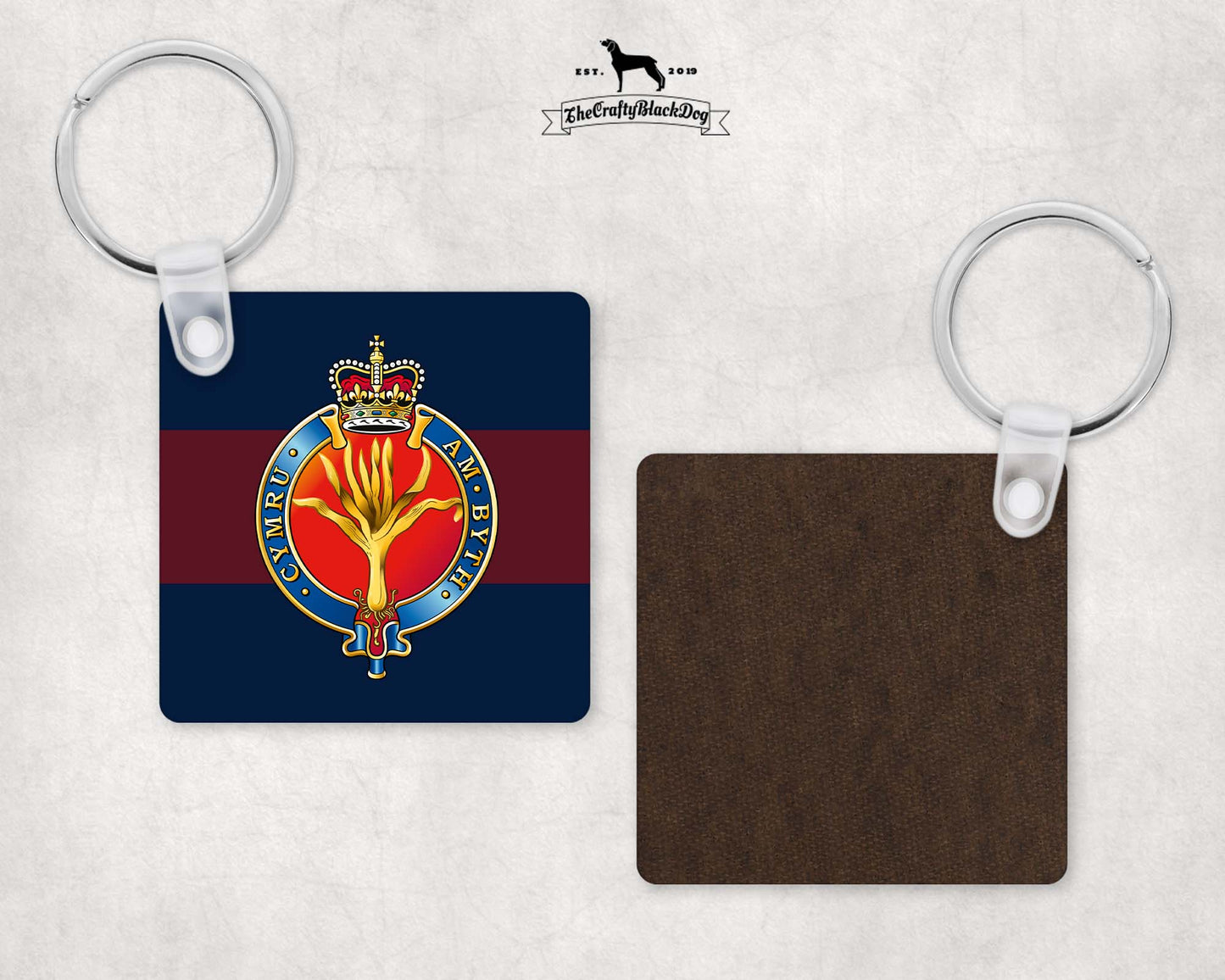 Welsh Guards Cypher - Square Key Ring