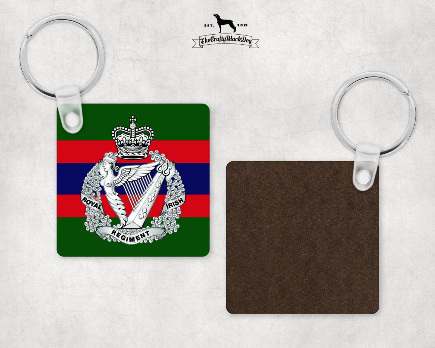 Royal Irish Regiment Crest - Square Keyring