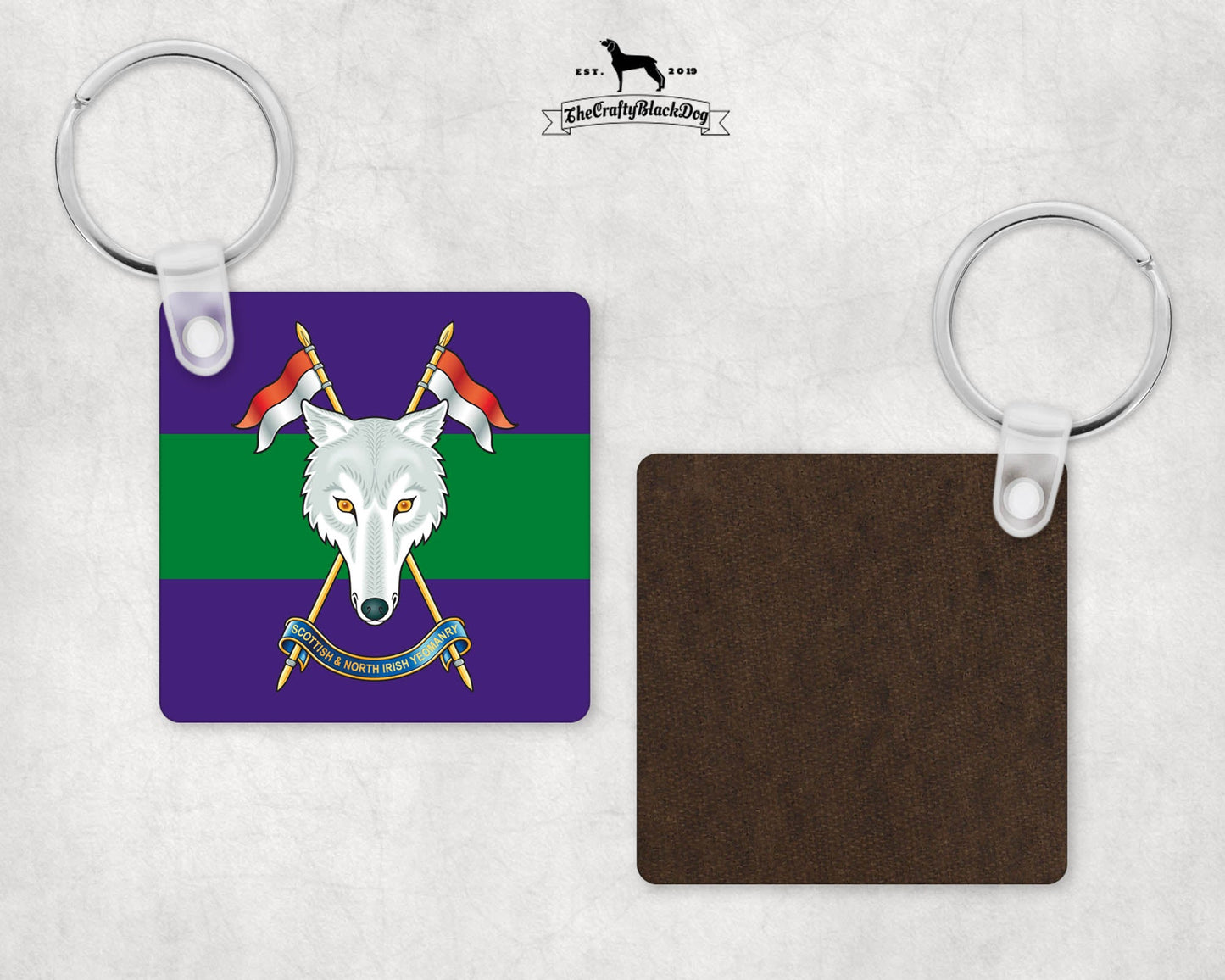Scottish and North Irish Yeomanry - Square Keyring