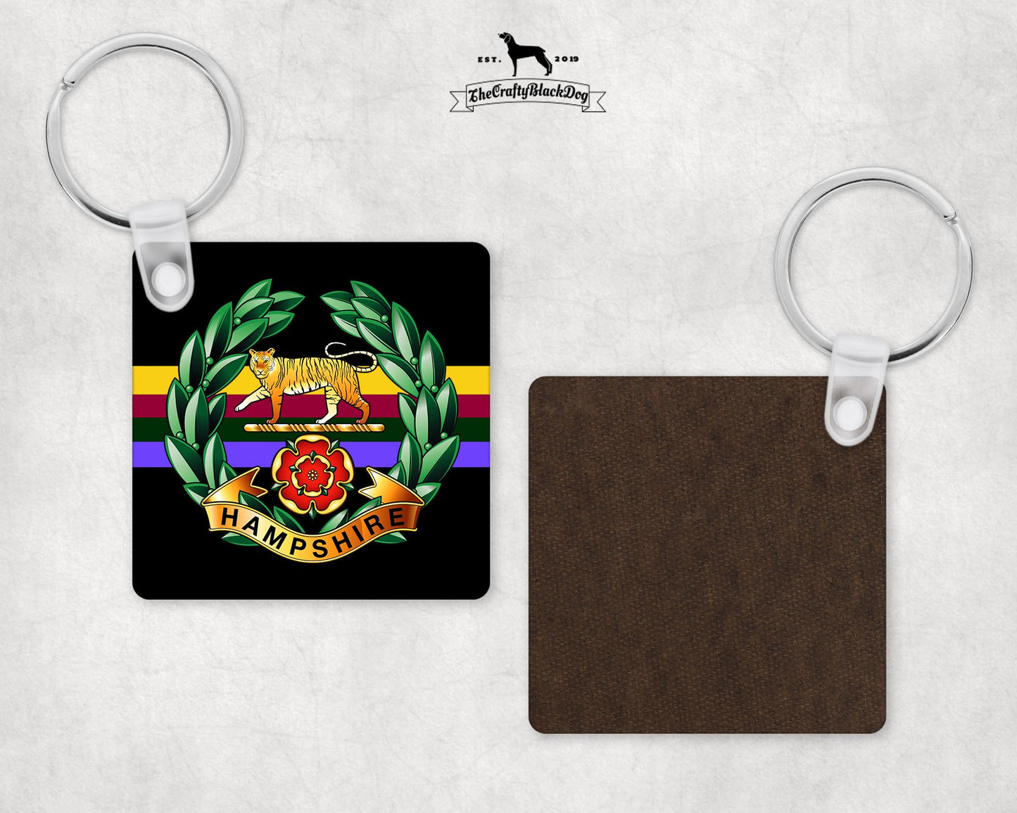 Hampshire Regt - Square Keyring