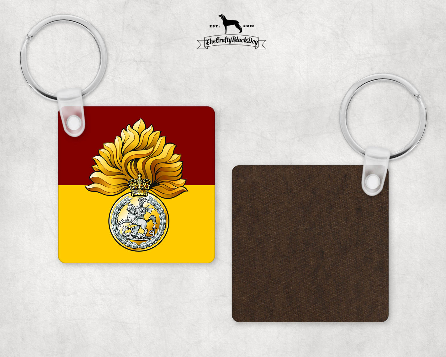 Royal Regiment of Fusiliers Crest - Square Key Ring