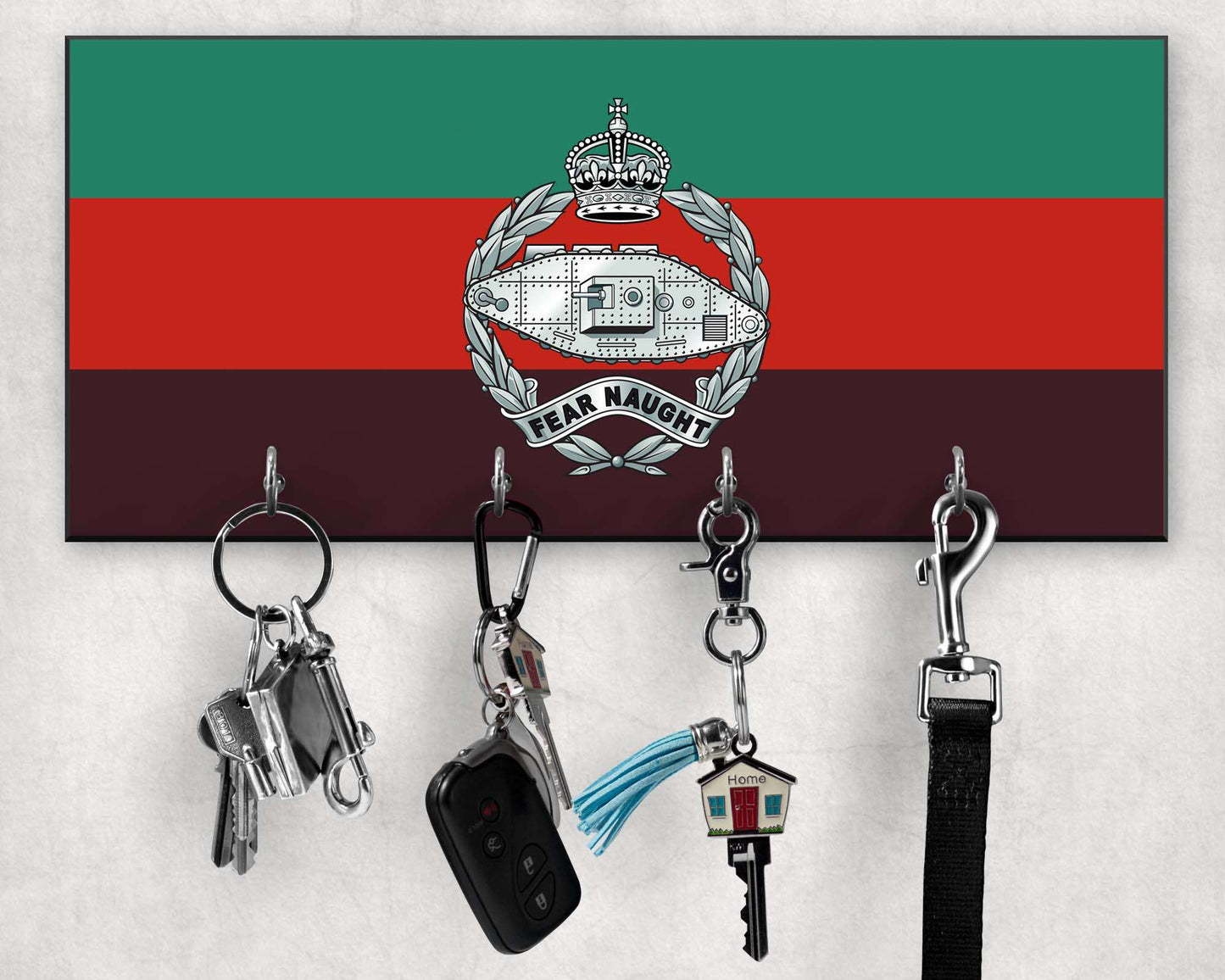 Royal Tank Regiment - Wooden Key/Beret Hook (New King's Crown)