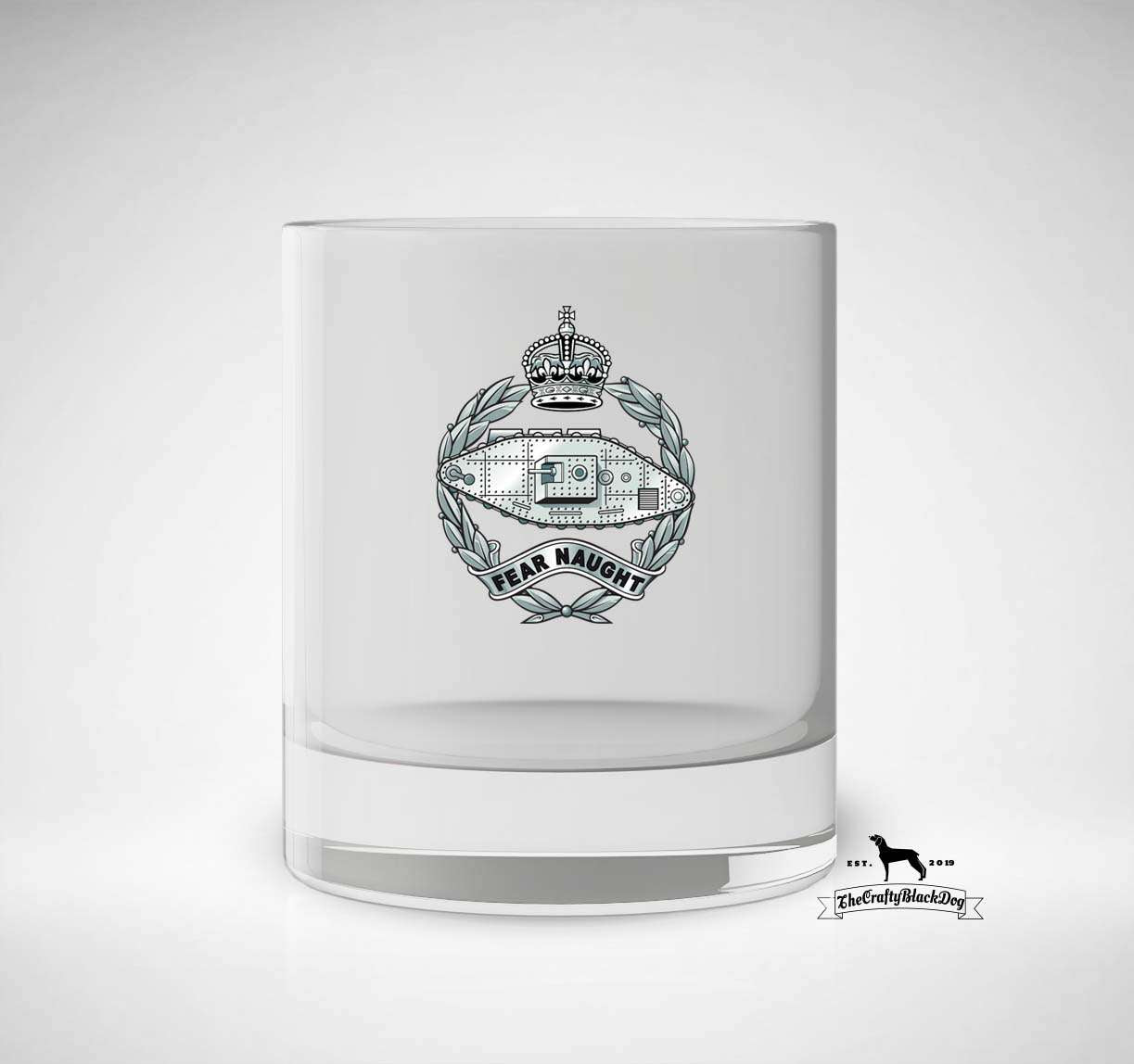 Royal Tank Regiment - Whiskey/Spirit Glass (New King's Crown)