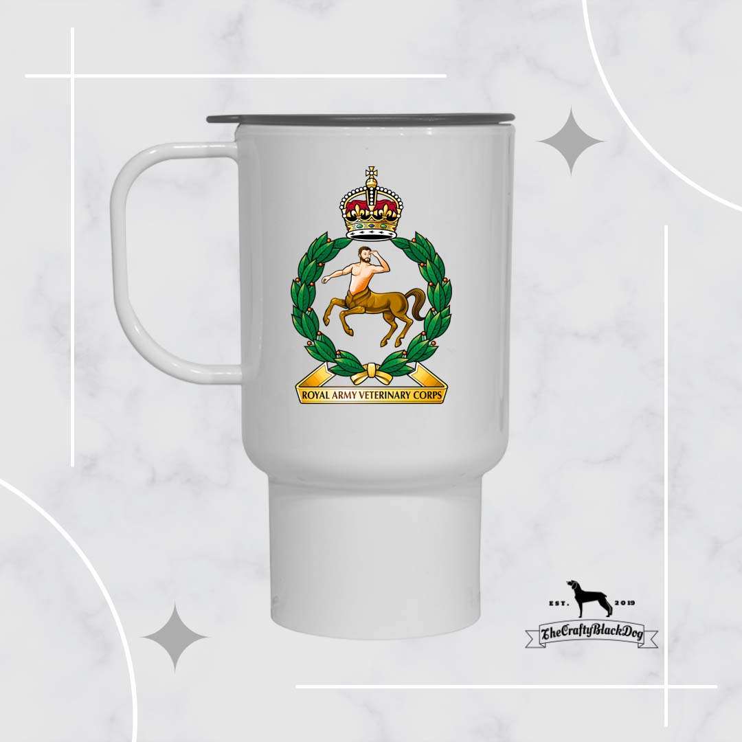 Royal Army Veterinary Corps - TRAVEL MUG (New King's Crown)