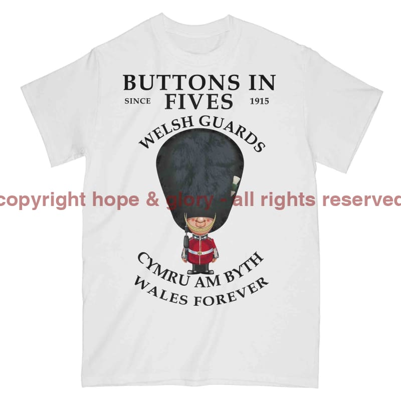 Welsh Guards Buttons In Fives Military Printed T-Shirt