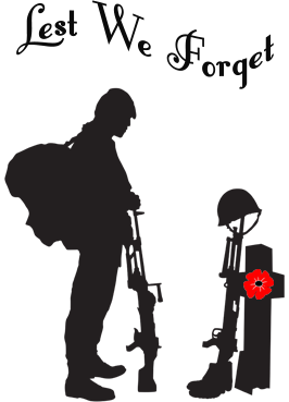 Lest We Forget - Soldier Paying Respects (Design 2)