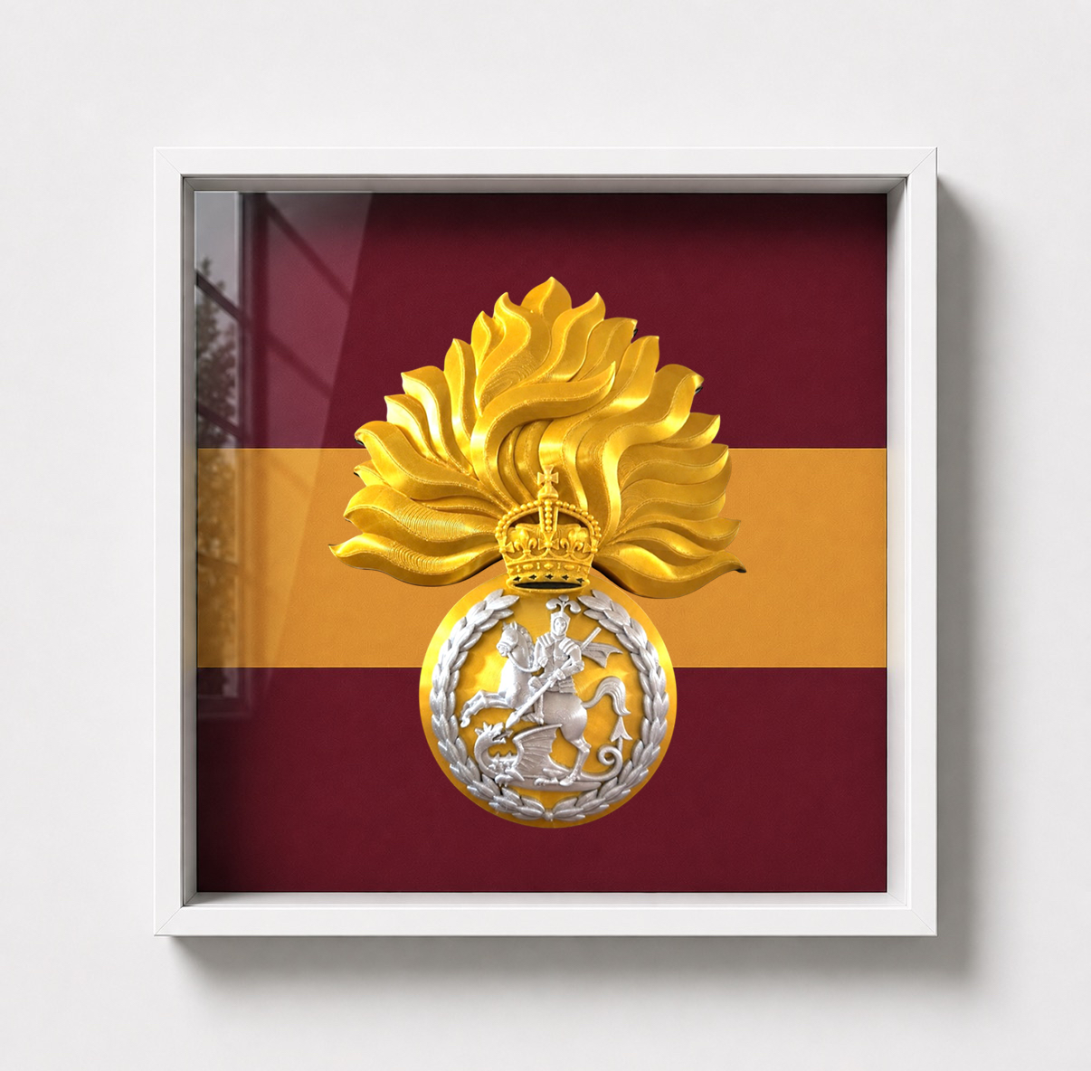Royal Regiment of Fusiliers Grenade Display Frame King's Crown | Officially Licensed