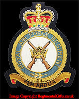 Royal Air Force (RAF) Regiment - Blazer Badge - Handmade - MOD Licenced Seller