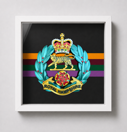 Royal Hampshire Regiment Full Colour Cap Badge Display Frame | Officially Licensed