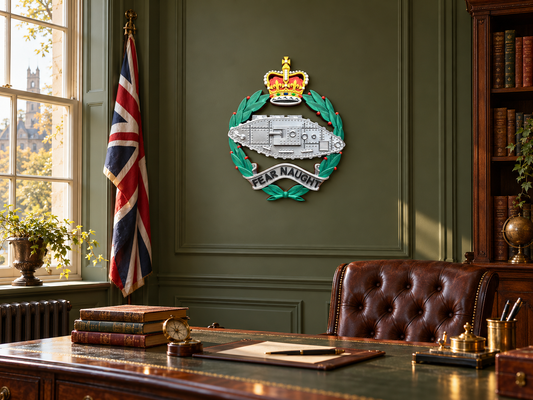 Royal Tank Regiment Queen's Crown Cap Badge | Officially Licensed