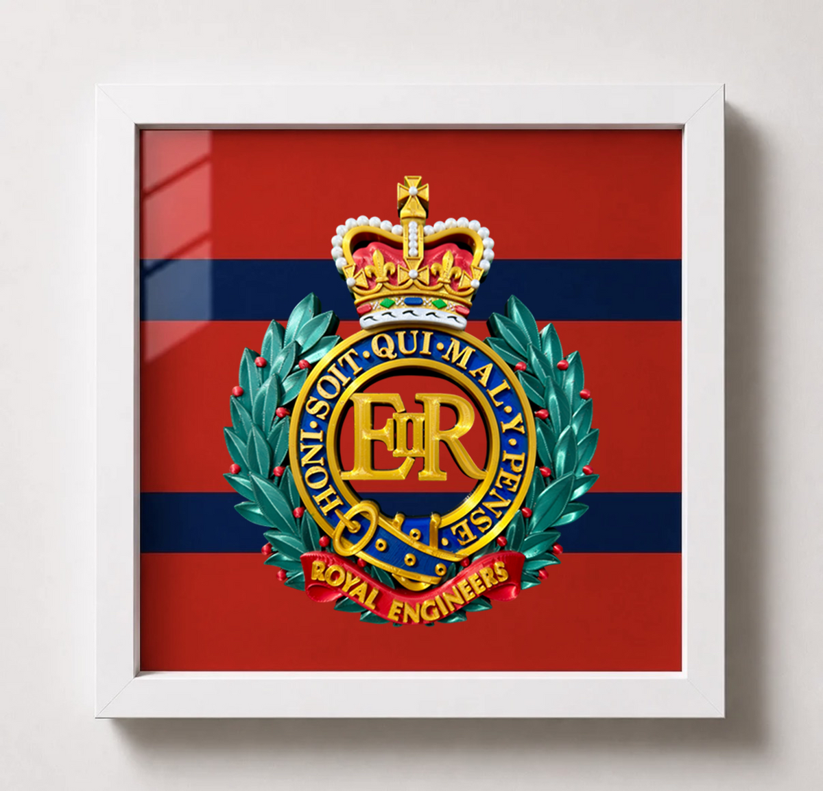 Royal Engineers Queen's Crown Cap Badge Display Frame | Officially Licensed