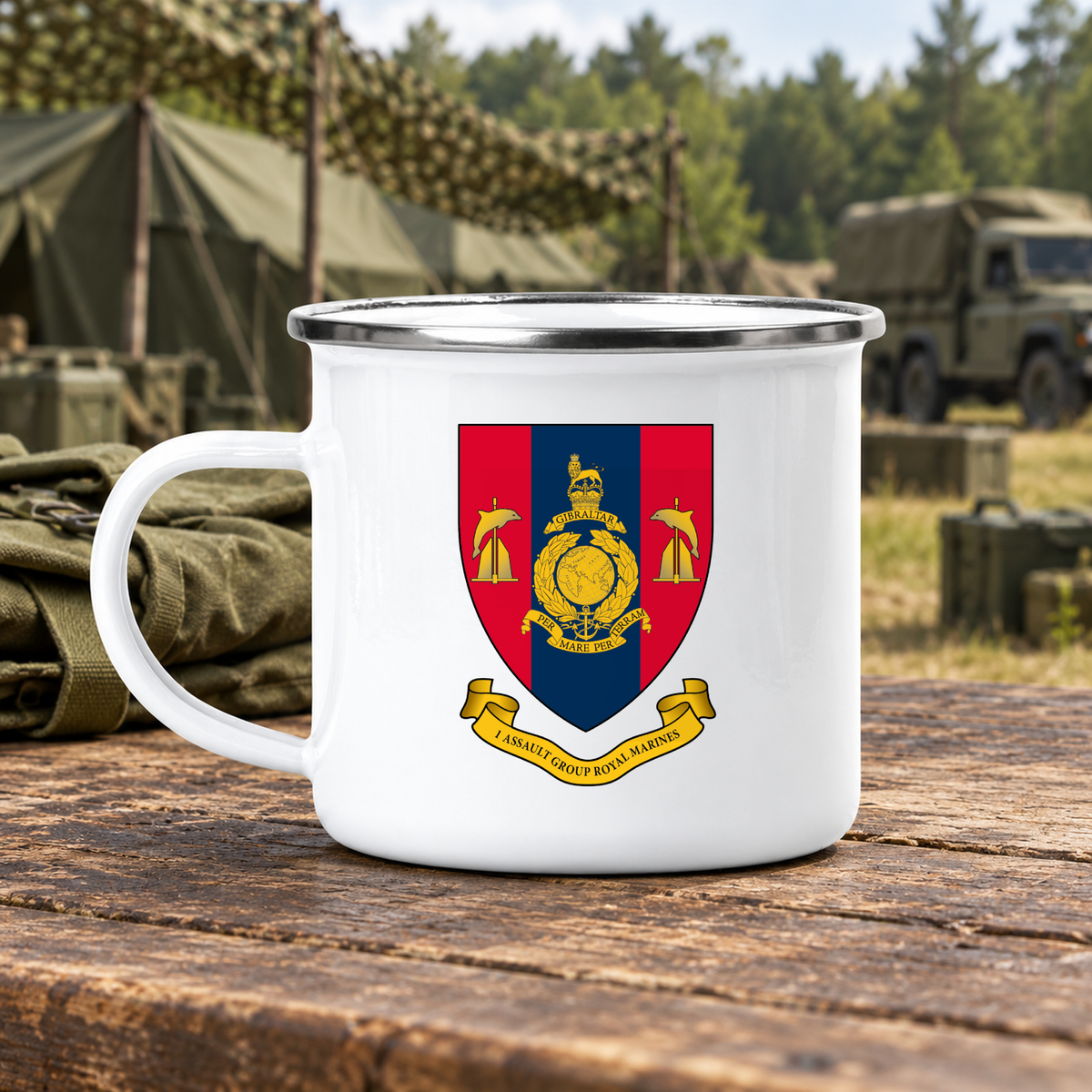 1 Assault Group RM - Enamel Camping Mug | The Crafty Black Dog