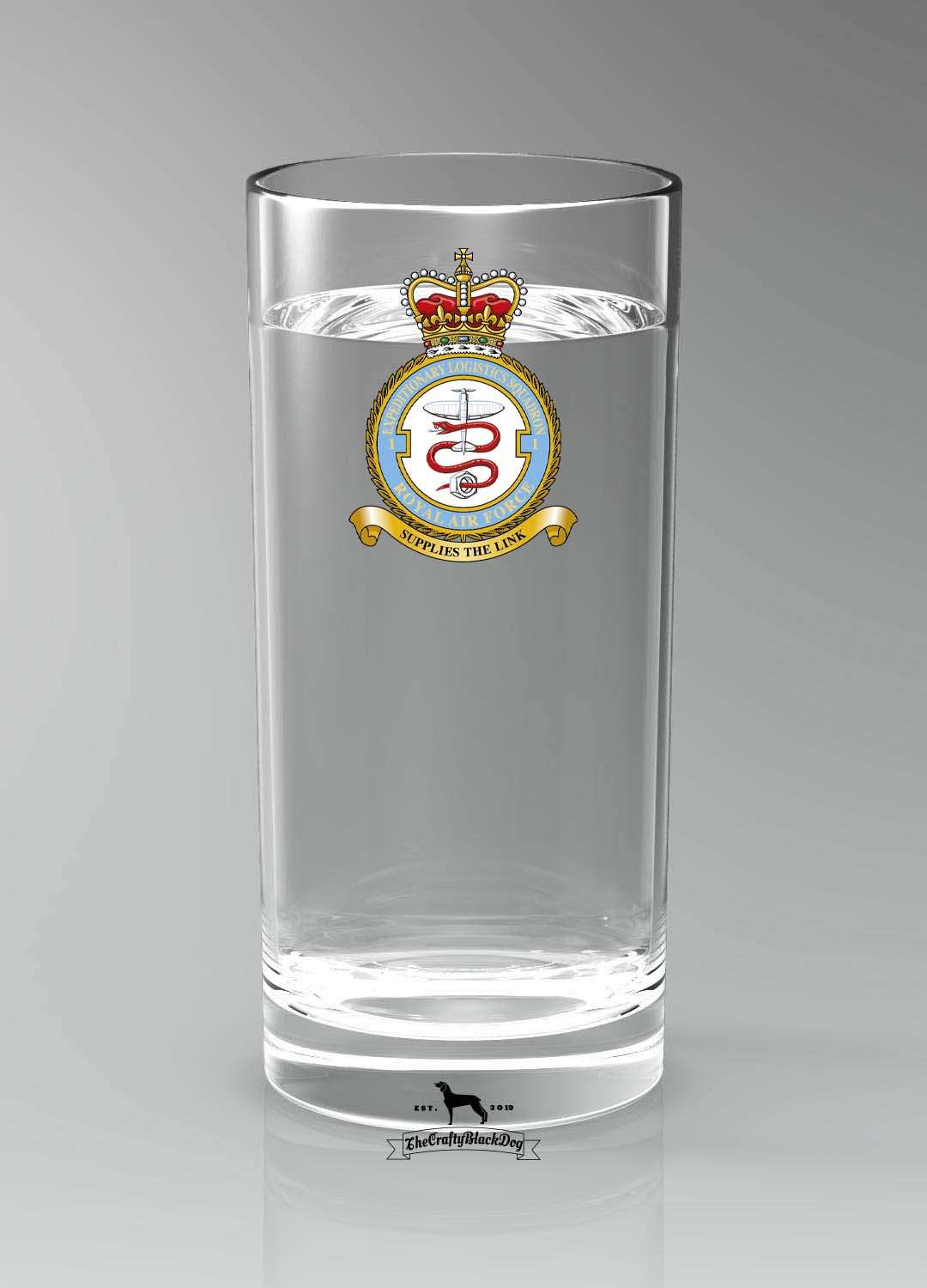 1 Expeditionary Logistics Squadron RAF - Straight Gin/Mixer/Water Glass